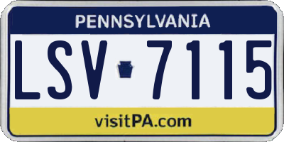 PA license plate LSV7115