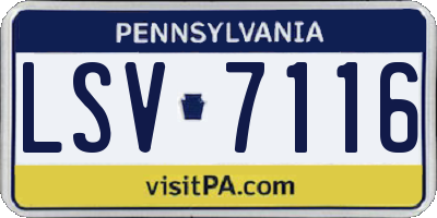 PA license plate LSV7116