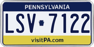 PA license plate LSV7122