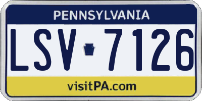 PA license plate LSV7126