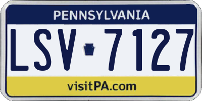 PA license plate LSV7127