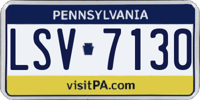 PA license plate LSV7130