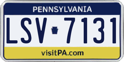PA license plate LSV7131