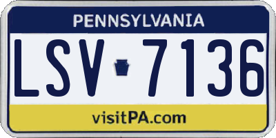 PA license plate LSV7136