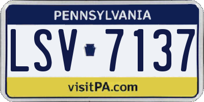 PA license plate LSV7137