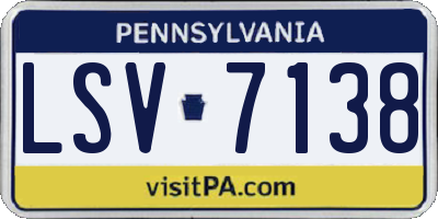 PA license plate LSV7138