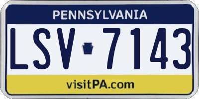 PA license plate LSV7143