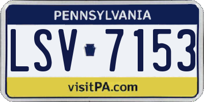 PA license plate LSV7153