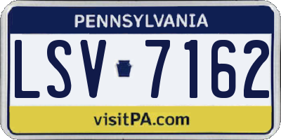 PA license plate LSV7162