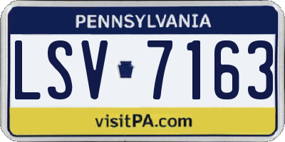 PA license plate LSV7163