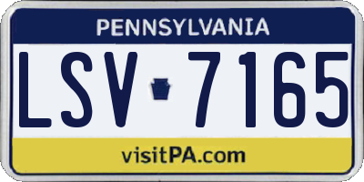 PA license plate LSV7165