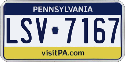 PA license plate LSV7167