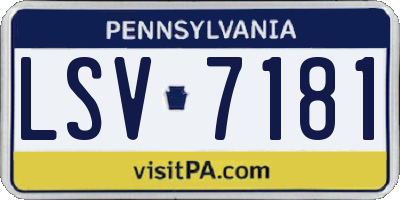 PA license plate LSV7181