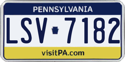 PA license plate LSV7182