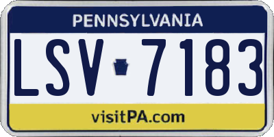 PA license plate LSV7183