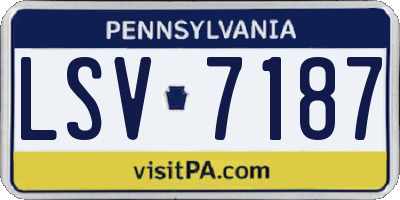 PA license plate LSV7187