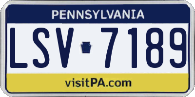 PA license plate LSV7189