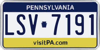 PA license plate LSV7191