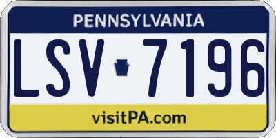 PA license plate LSV7196