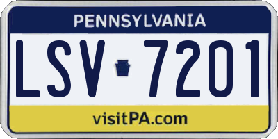 PA license plate LSV7201