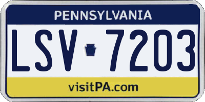 PA license plate LSV7203