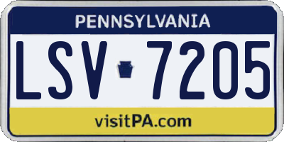 PA license plate LSV7205