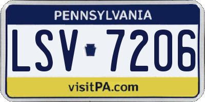 PA license plate LSV7206