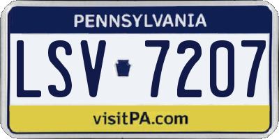 PA license plate LSV7207
