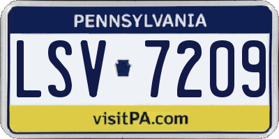 PA license plate LSV7209
