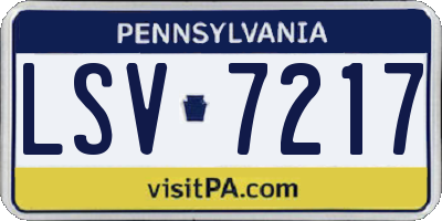 PA license plate LSV7217