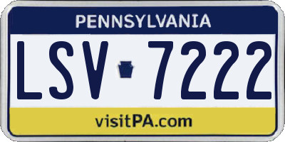 PA license plate LSV7222