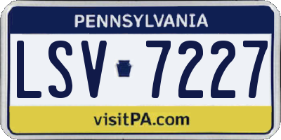 PA license plate LSV7227