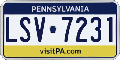PA license plate LSV7231