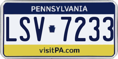 PA license plate LSV7233