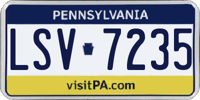 PA license plate LSV7235