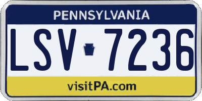 PA license plate LSV7236