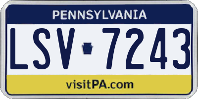 PA license plate LSV7243