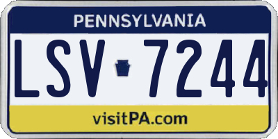 PA license plate LSV7244