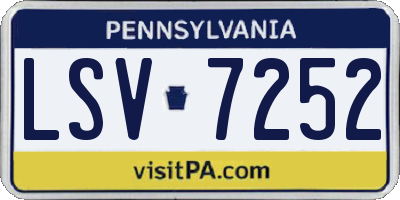 PA license plate LSV7252