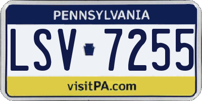 PA license plate LSV7255