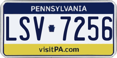 PA license plate LSV7256