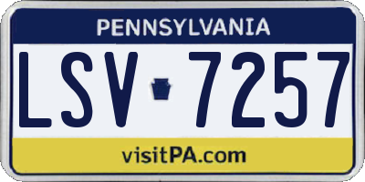 PA license plate LSV7257