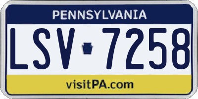 PA license plate LSV7258