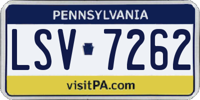 PA license plate LSV7262