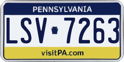 PA license plate LSV7263