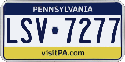 PA license plate LSV7277