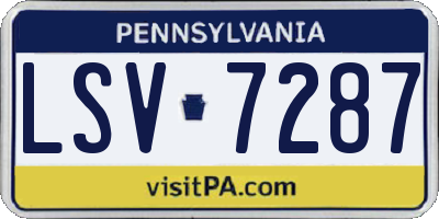 PA license plate LSV7287