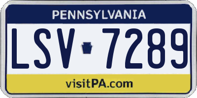 PA license plate LSV7289