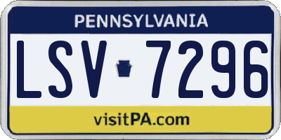 PA license plate LSV7296