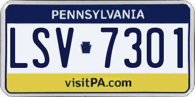 PA license plate LSV7301